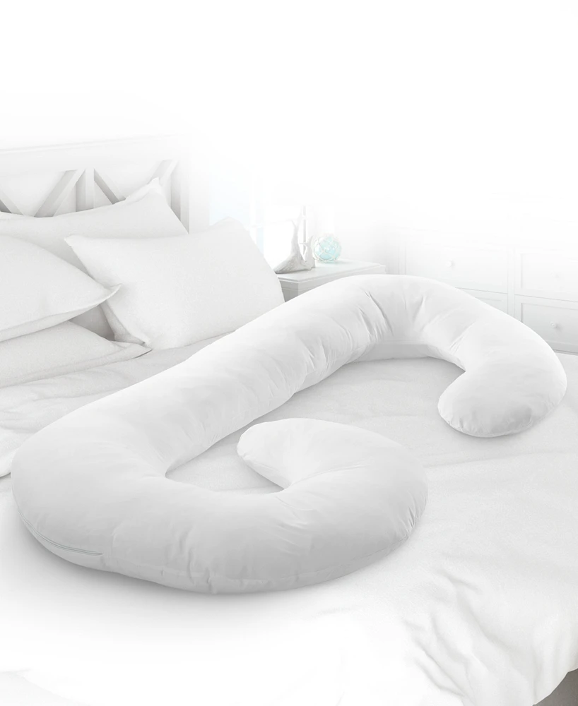 Cheer Collection Natural Kapok J Shape Pillow, 52" x 28"