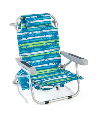 Pcs Folding Beach Chair Adult Lightweight Aluminum Camping Chair with Storage Bag