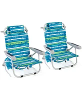 Pcs Folding Beach Chair Adult Lightweight Aluminum Camping Chair with Storage Bag