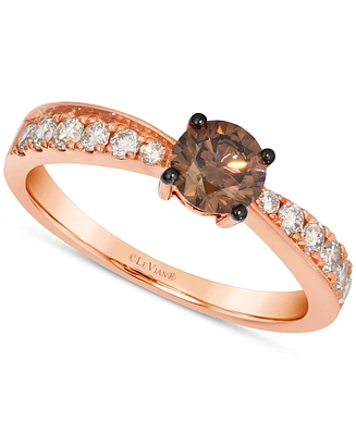 Le Vian Chocolate Diamond & Nude Diamond Ring (7/8 ct. t.w.) in 14k Rose Gold