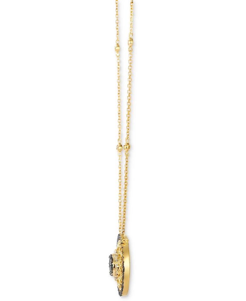 Le Vian Nude Diamond & Chocolate Diamond Filigree Pendant Necklace (3/4 ct. t.w.) in 14k Honey Gold
