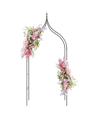 1 Pcs Garden Arbor with Multiple Side Crossbars Powder-coated Metal Tubes