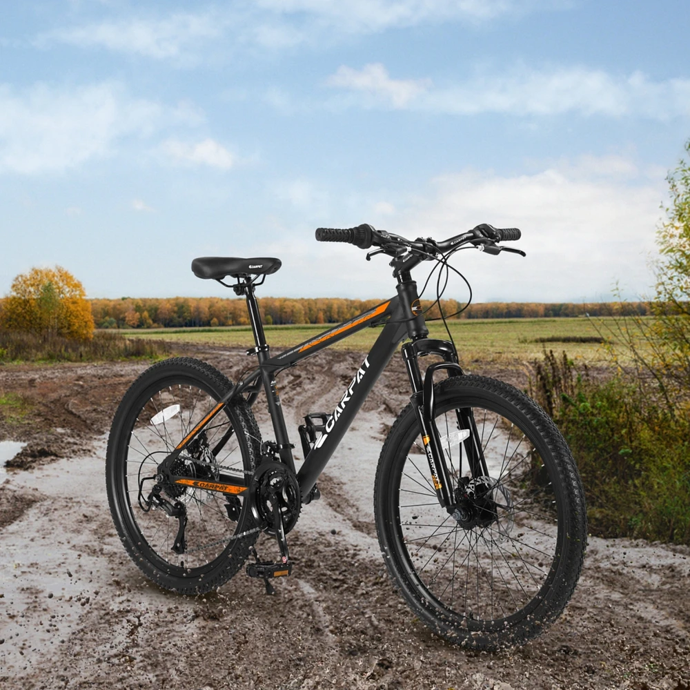 26 Inch Mountain Bike, Shimano 21 Speeds with Mechanical Disc Brakes, High-Carbon Steel Frame, Suspension Mtb Bikes Mountain Bicycle for Adult & Teena