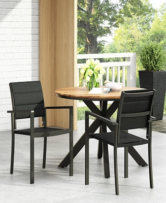 Modern Aluminum Dining Chairs With Mesh Seating For Indoor And Outdoor Use