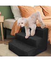 Home Base 3-Step Dogs Stairs for Bed, Dog Step for Couch and High Bed, Non Slip Ramp, High Density Foam Pet Stair for Cats and Dogs