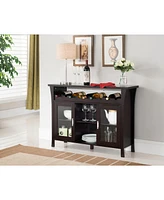 Kings Brand Furniture Wine Rack Buffet Server Console Table with Glass Doors (Espresso)