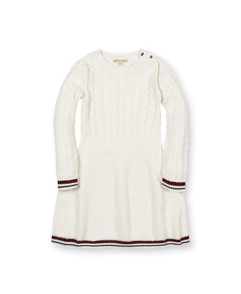 Hope & Henry Toddler Girls Long Sleeve Schoolgirl Cable Sweater Dress