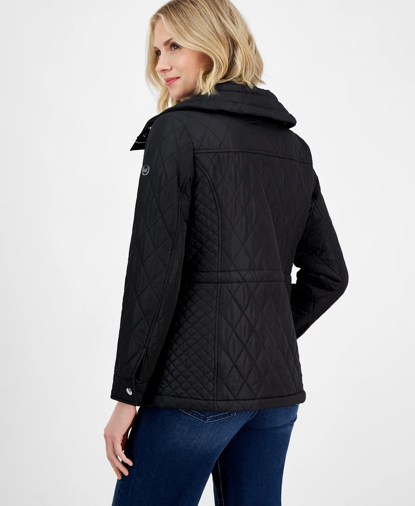 Michael Kors Women's Quilted Hooded Zip-Front Coat, Exclusively at Macy's