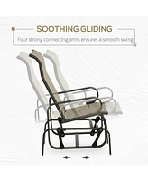 Outdoor Glider Chair, Gliders for Outside Patio with Smooth Rocking Mechanism and Lightweight Construction for Backyard, Tan