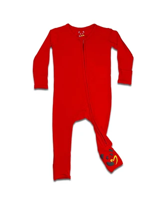 Bellabu Bear Unisex Baby Winterberry Red Convertible Footie