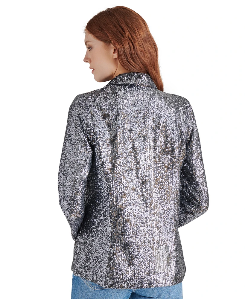 Steve Madden Women's Payton Sequined Boyfriend Blazer
