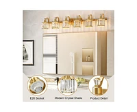 gaomon Crystal Gold Bathroom Vanity Light Light Modern Bathroom Vanity Light Fixtures Over Mirror Modern Crystal Vanity Lighting