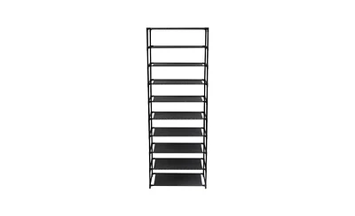 Stainless Steel 10-Tier Shoe Rack – Stackable Shoe Storage Shelf for Closets, Mudrooms, and Dorm Rooms