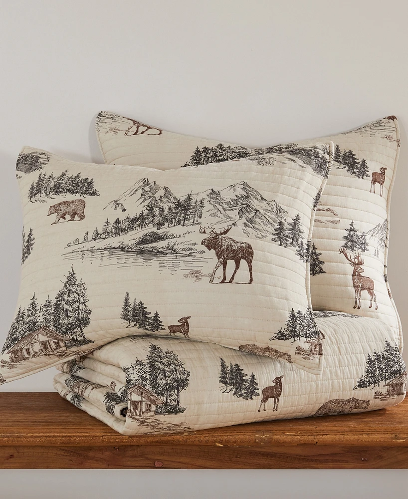Levtex Lodge Toile Reversible 3-Pc. Quilt Set, King/California King