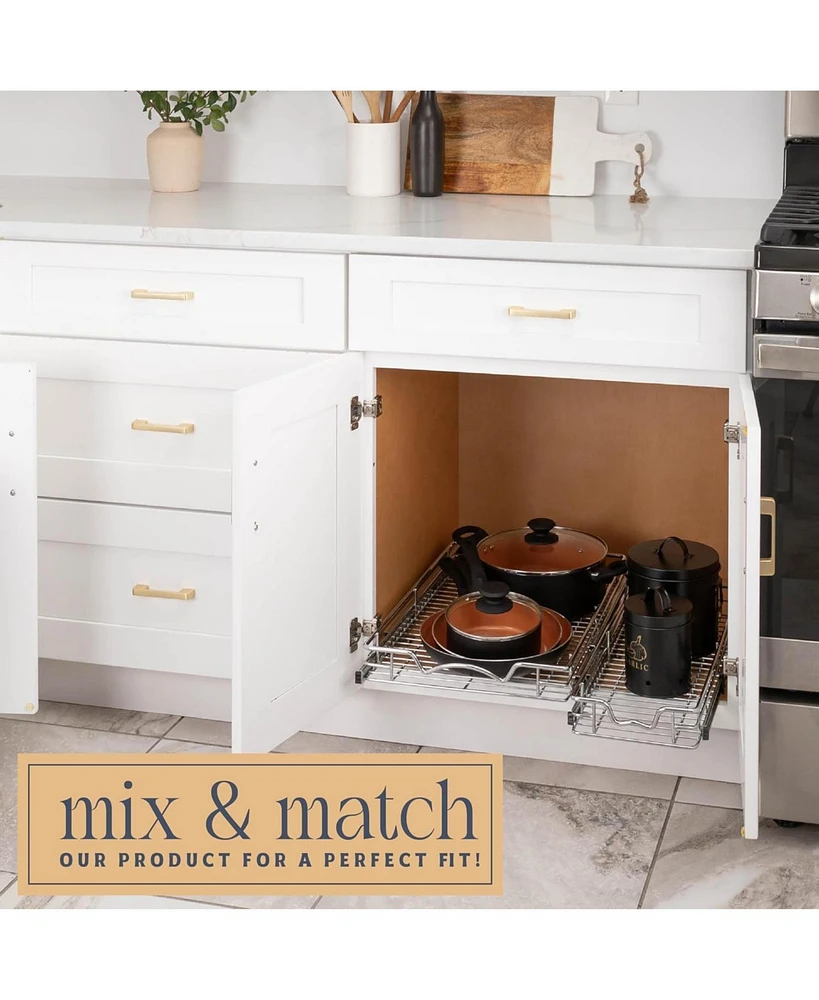Florida Brands Pull Out Cabinet Organizer with Chrome Finish x 21 In