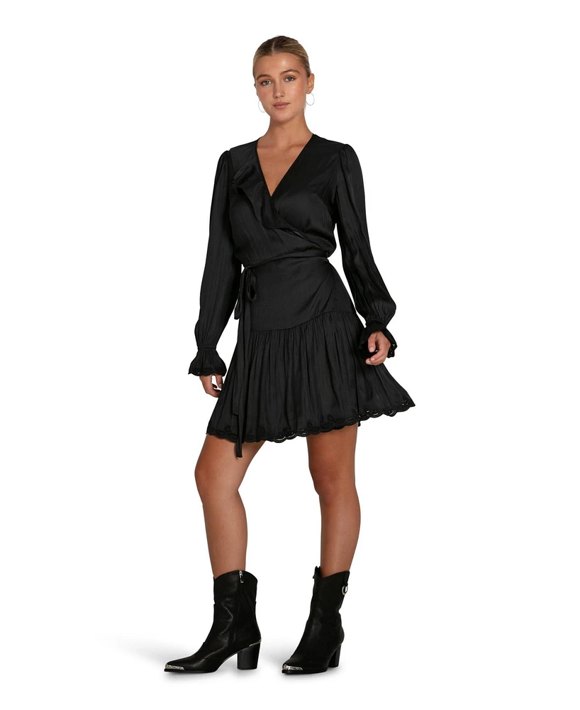Belle & Bloom Women's Wild Flower Embroidered Wrap Dress