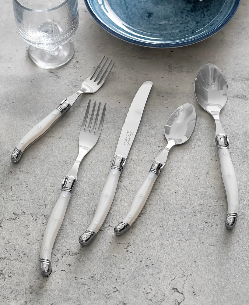 French Home Laguiole Connoisseur 20-Piece 18/10 Stainless-Steel Flatware Set with Handles