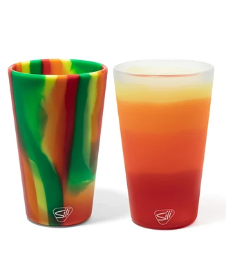 Pint Glasses: 2 pk - Marigold & Habiscus