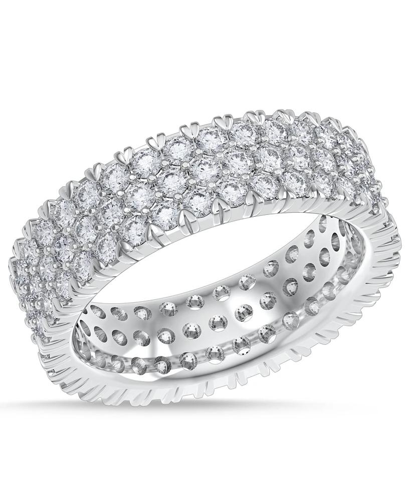Diamond Three-Row Eternity Ring (3 ct. t.w.) Platinum, 14k White Gold, or Rose Gold