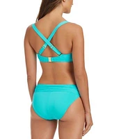 Bleu By Rod Beattie Womens Kore Push Up Twist Front Bikini Top Sarong Hipster Bottoms