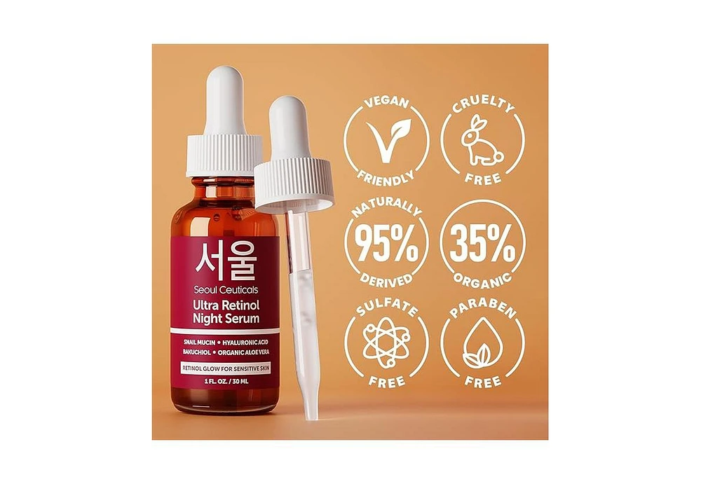 Seoul Ceuticals Korean Skin Care Ultra Retinol Night Serum K Beauty Skincare