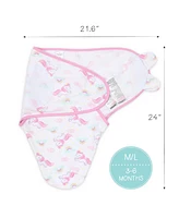 The Peanutshell Newborn Swaddles for Baby Girls, 3 Pack Set, Rainbow Unicorn