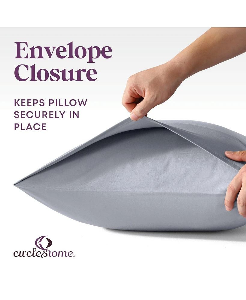Circles Home Premium Sateen 300TC Envelope Cotton Blend Pillow Cases