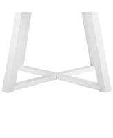 5-Piece Round Dining Set, Trestle Dining Table with 4 Stylish Chairs