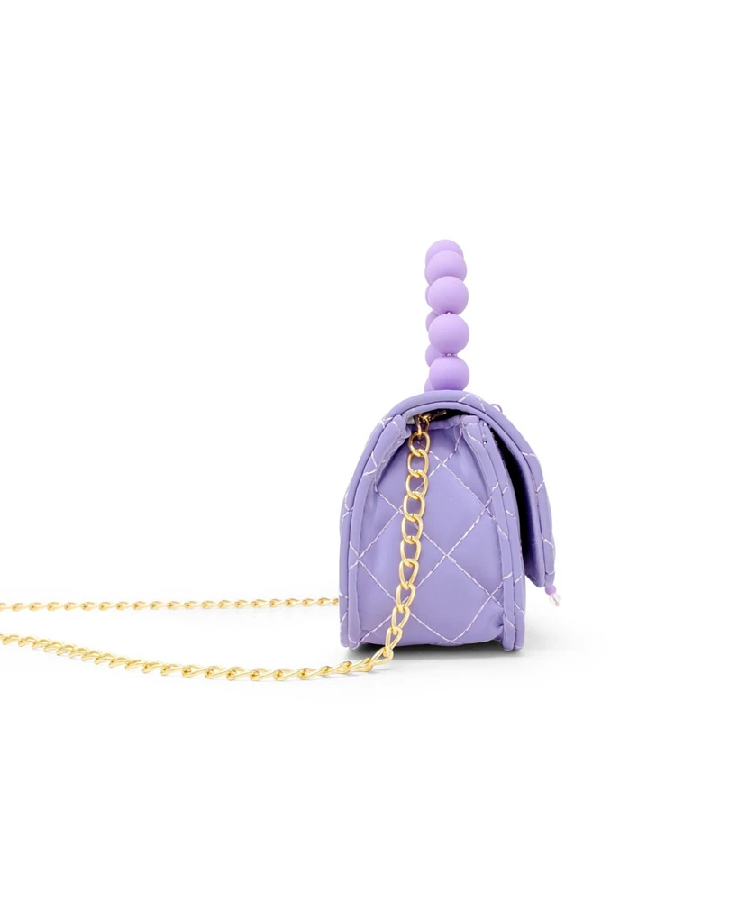 Tiny Treats + Zomi Gems Girls Pearl Handle Message Charm Handbag, Purple