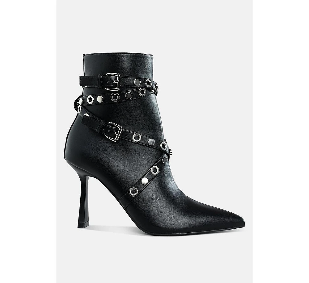 Jaunts Eyelets & Studs Harness Ankle Boots