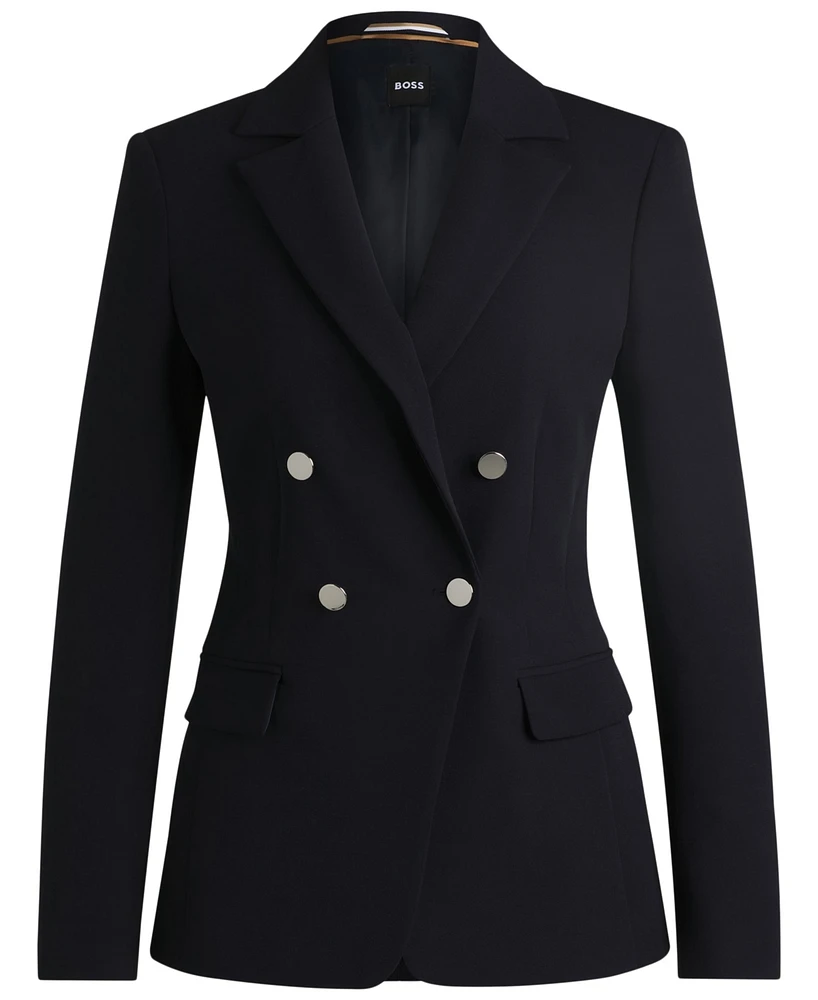Boss by Hugo Women's Double-Breasted Closure Slim-Fit Jacket