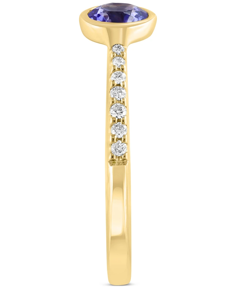 Effy Tanzanite (3/8 ct. t.w.) & Diamond (1/10 ct. t.w.) Accent Ring in 14k Yellow Gold