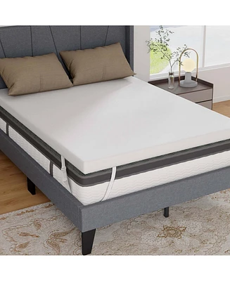 3" Gel-Infused Memory Foam Mattress Topper with Removable & Washable Cover