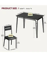 Dining Table for 4, Small Table and Chairs Set of 5, Dinette Set for 4