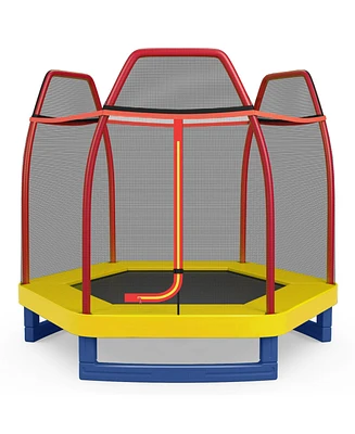 7 Feet Kids Recreational Bounce Jumper Trampoline-Red