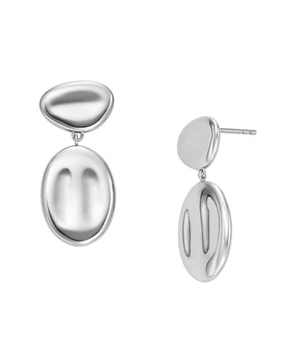 Skagen Women's Anja Pebble Silver Stainless Steel Drop Earrings