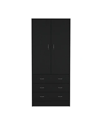 Melfa 71" H Armoire, with 2 doors, 3 drawers and 1 hanging rod, White