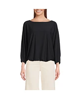 Lands' End Women's Lightweight Jersey 3/4 Sleeve Dolman Blouson Top