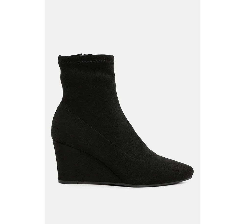 Yara Microfiber Wedge Sock Boots