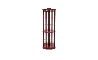 Elegant Glass Display Cabinet – Lighted Corner Curio for Living Room, Dining or Entryway
