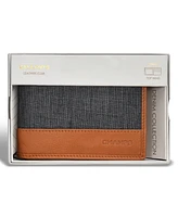 Champs Men's Denim Collection Leather Top Wing Wallet
