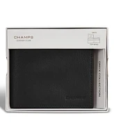 Champs Men's Onyx Collection Leather Top Wing Wallet