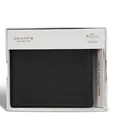 Champs Men's Onyx Collection Leather Zip Bi-Fold Wallet