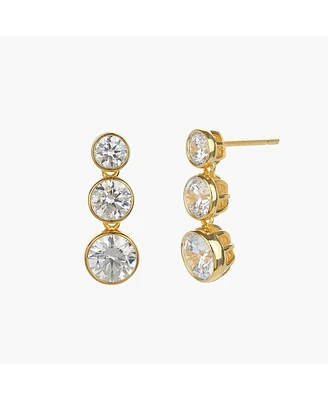 Sterling Silver 18k Gold Plated Gabriella Linear Drop Earrings – Dainty Summer Earrings, Lightweight, Vacation Style, Warm Weather Look