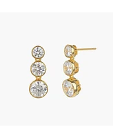 Sterling Silver 18k Gold Plated Gabriella Linear Drop Earrings – Dainty Summer Earrings, Lightweight, Vacation Style, Warm Weather Look