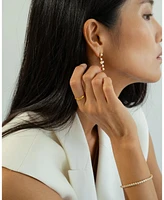 Sterling Silver 18k Gold Plated Victoria Pearl Earrings – Dainty Summer Earrings, Lightweight, Vacation Style, Warm Weather Look