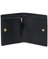 Lauren Ralph Crosshatch Leather Compact Wallet