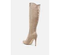Becks Rhinestone Patterned Calf Boots