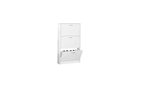 Narrow Shoe Cabinet for Entryway – 3-Tier Flip-Down Shoe Rack & Wood Organizer for Small Spaces