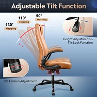 Ergonomic High Back Office Chair, Executive Swivel Desk Chair with Adjustable Flip-Up Armrests, Built-in Lumbar Support & Thickened Headrest, Workstat